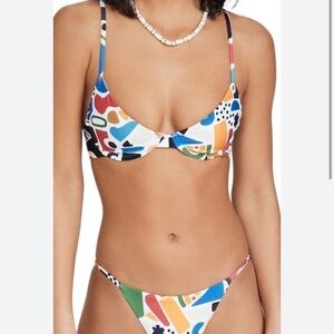 NWT Beach Riot Camilla print bikini set